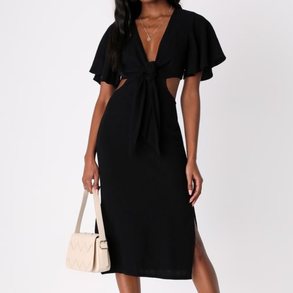 Lulu’s Black Cutout Midi Dress